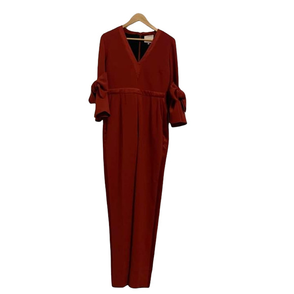 ROKSANDA Florent Bow Sleeve Stretch Crepe Jumpsuit Red 12 ASO Kerry Washington‎ - Picture 2 of 10